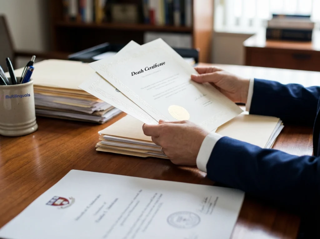 Death certificate translation