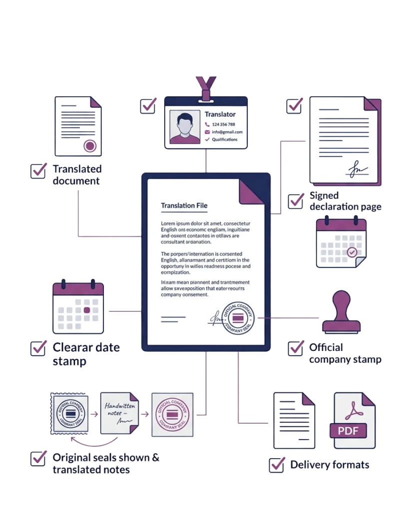 What our certified translations include